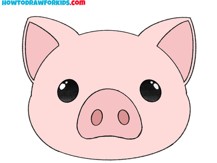 How to Draw a Pig Face - Easy Drawing Tutorial For Kids