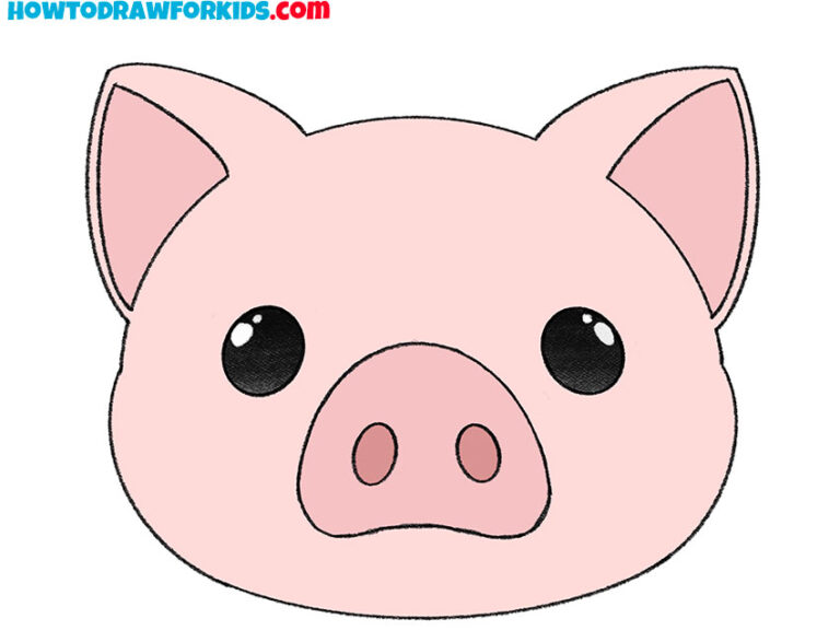How to Draw a Pig Face Easy Drawing Tutorial For Kids