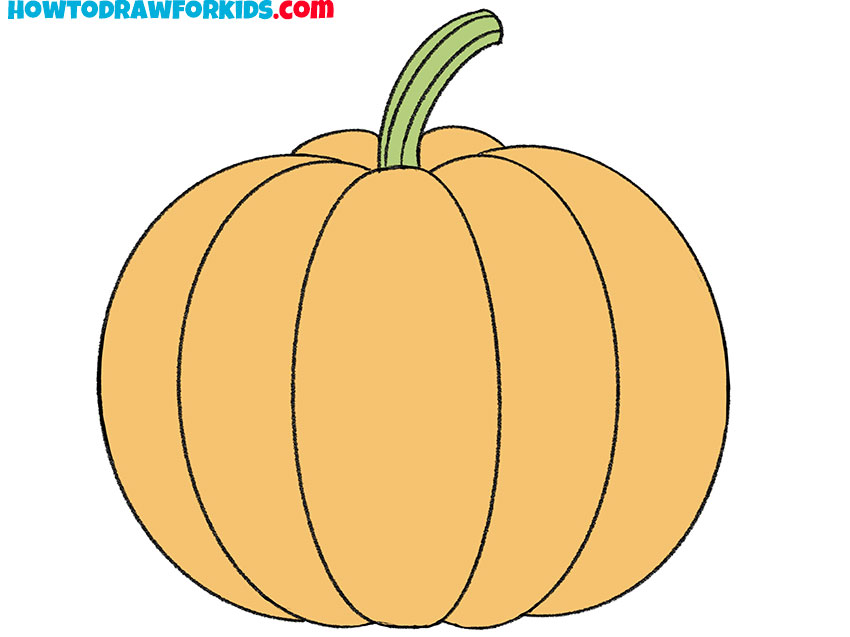 How To Draw A Pumpkin For Kids Step by Step Drawing Guide by Dawn   DragoArt