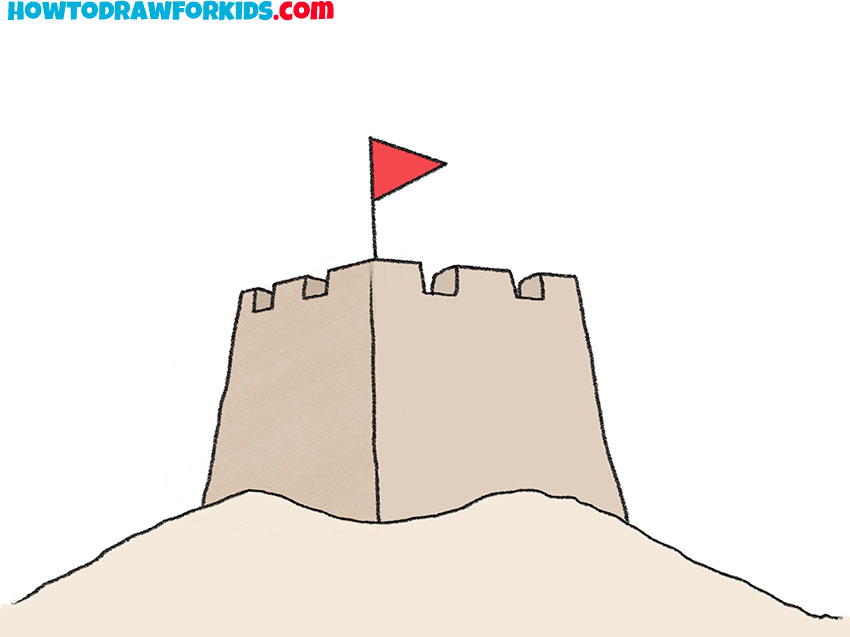 sand castle drawing guide
