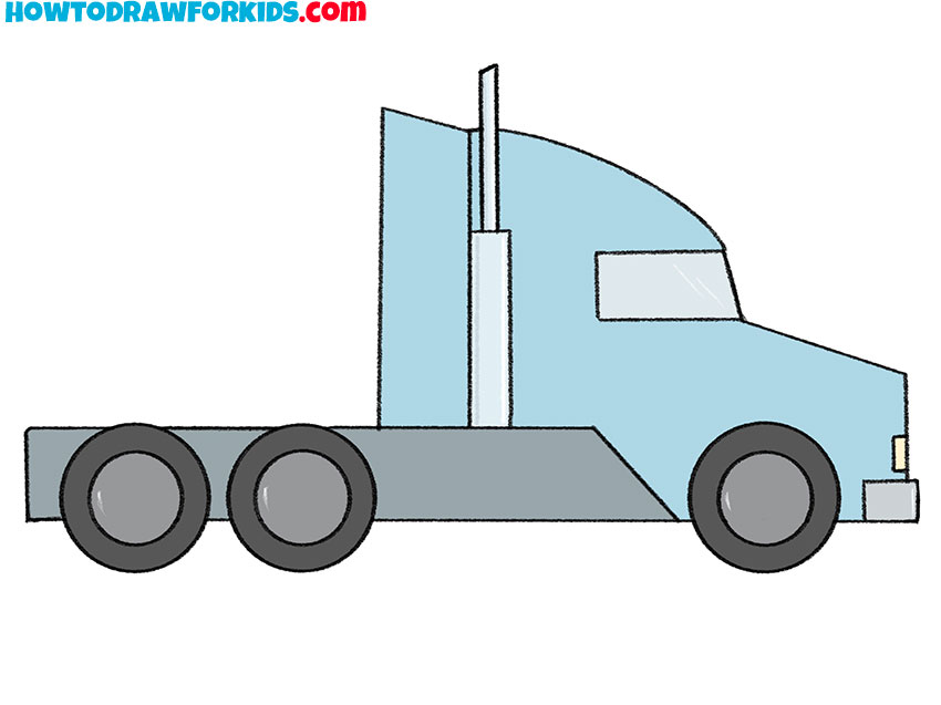 How to Draw a Big Truck for Kindergarten - Easy Tutorial For Kids
