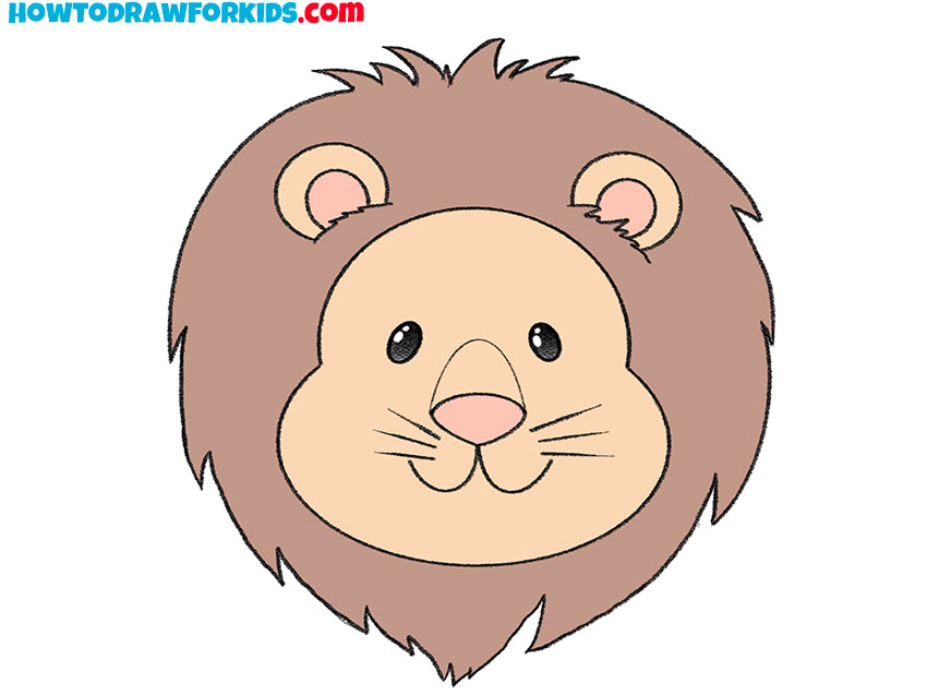 How to Draw a Lion Head Easy Drawing Tutorial For Kids