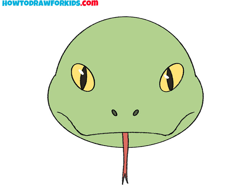 how to draw a snake head