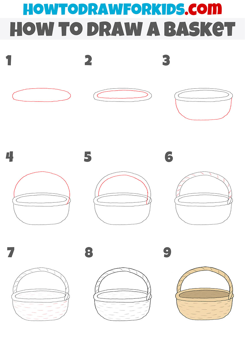 How to Draw a Basket Easy Drawing Tutorial For Kids