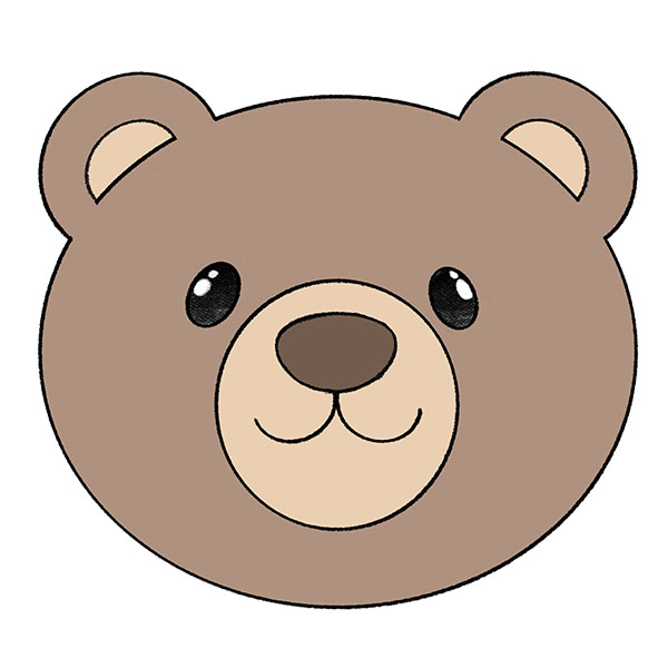 Bear Head Colouring Sheet | PDF | Colouring Pages for Kids