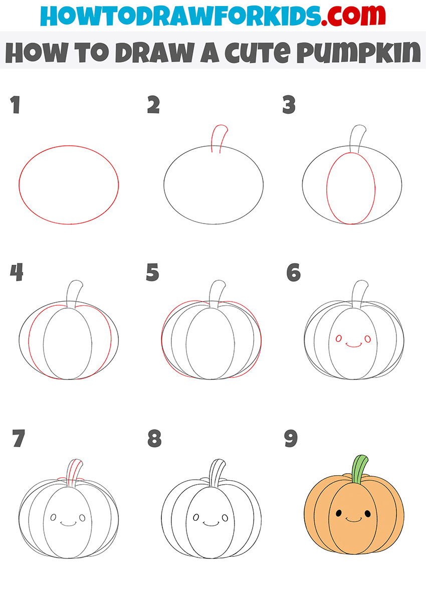 how to draw a cute pumpkin