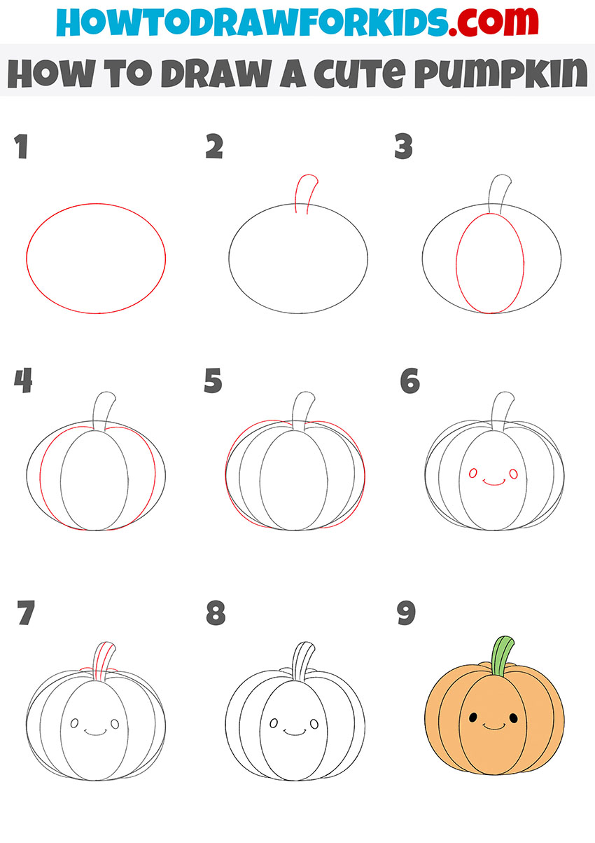 How to draw a pumpkin simple drawing version | Easy Drawing Ideas For  Beginners - YouTube