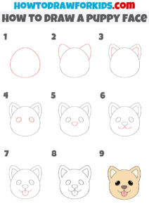 How to Draw a Puppy Face - Easy Drawing Tutorial For Kids