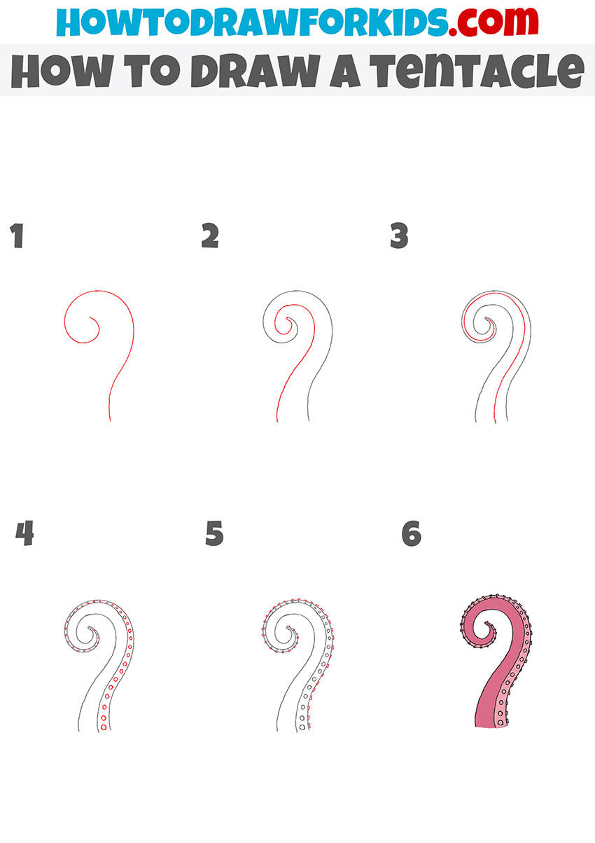 how to draw a tentacle step by step