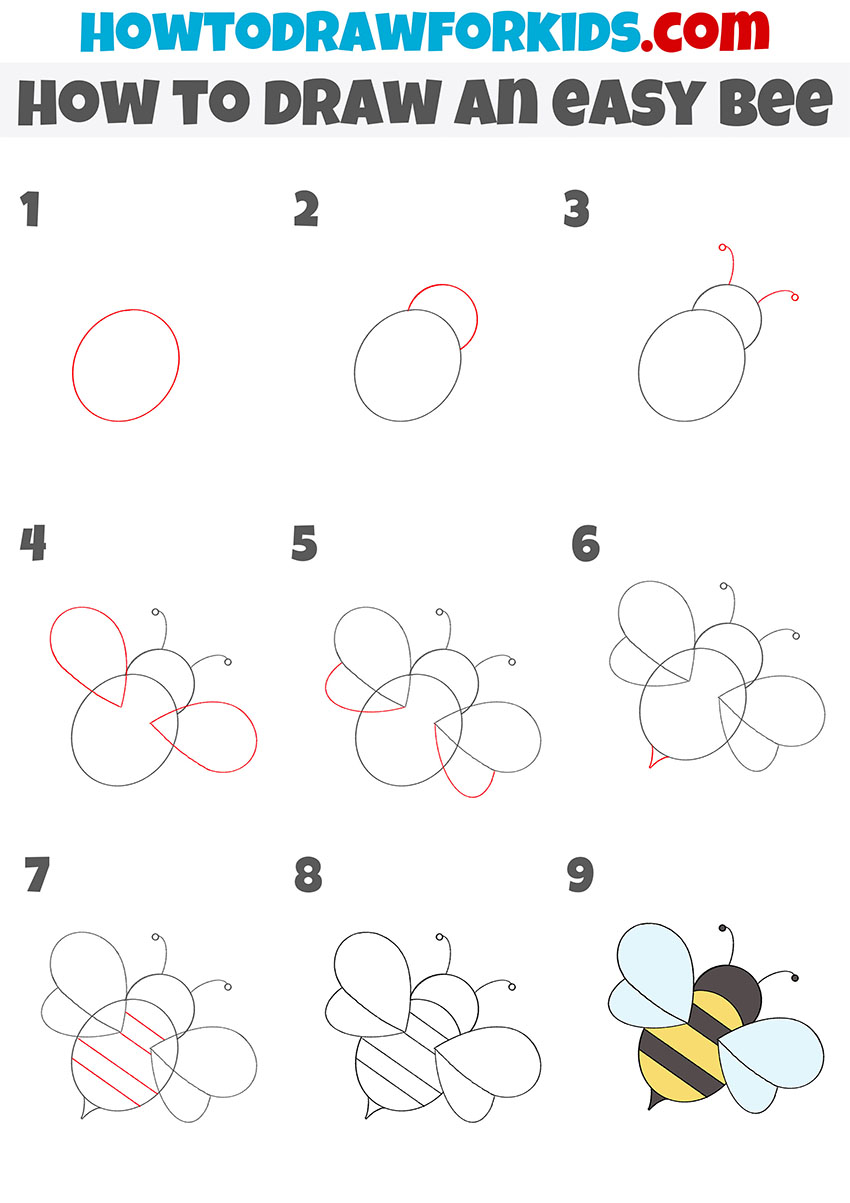 How to Draw an Easy Bee - Easy Drawing Tutorial For Kids