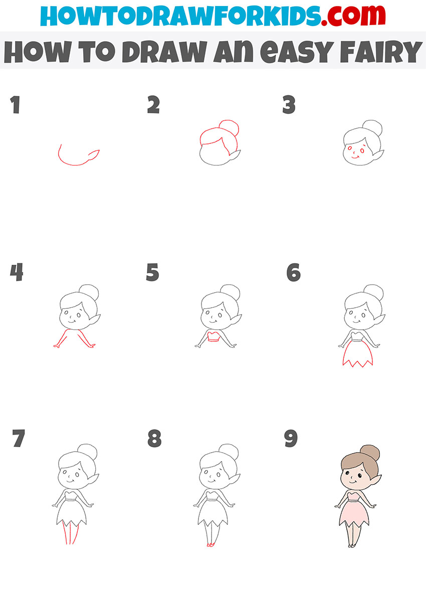 how to draw an easy fairy step by step