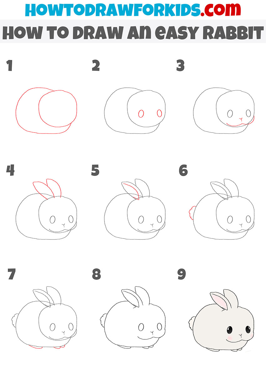 how to draw an easy rabbit step by step