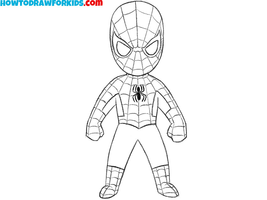 remove extra lines from Spider-Man drawing