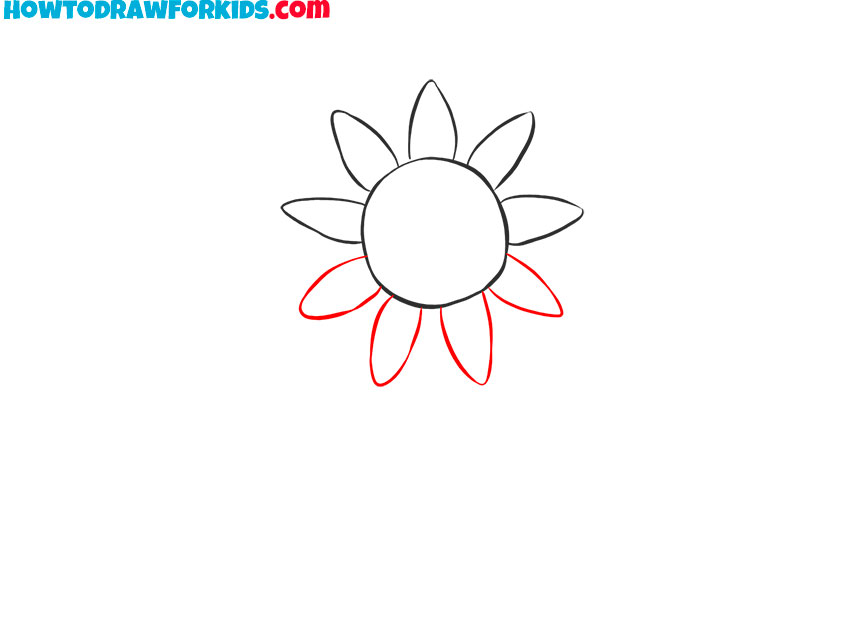 how to draw a sunflower with pencil