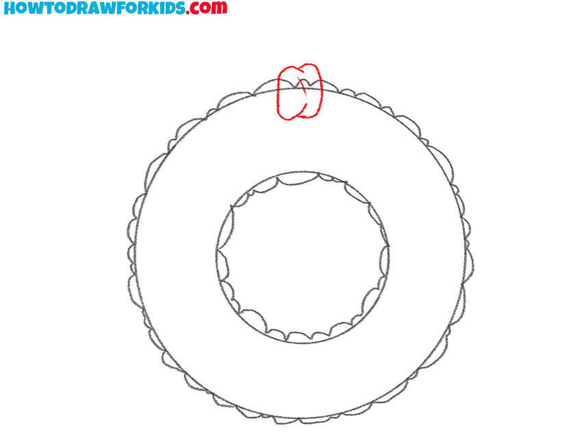 how to draw a cartoon christmas wreath