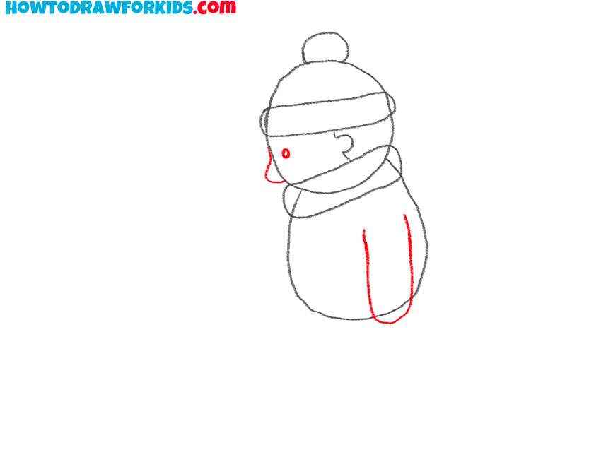 how to draw a girl sledding