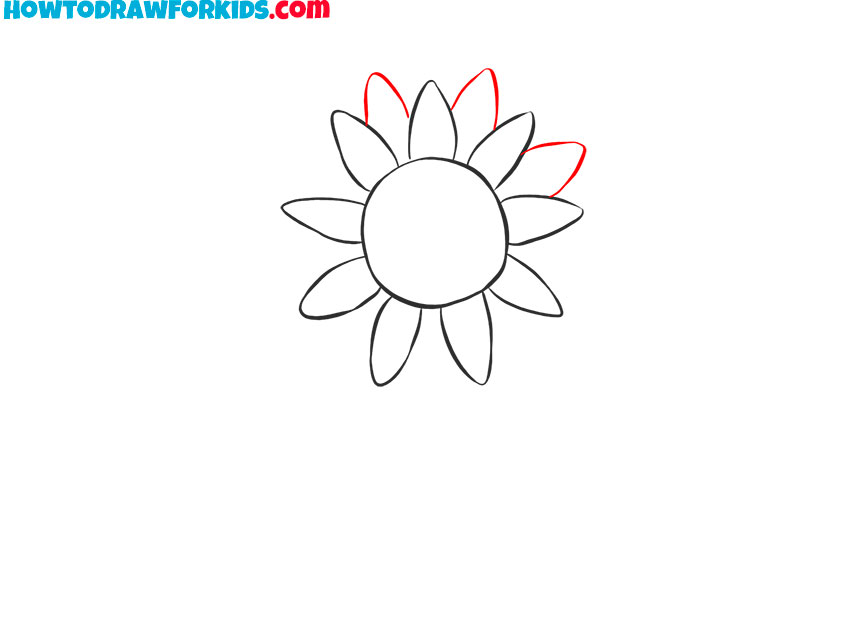 how to draw a sunflower easy