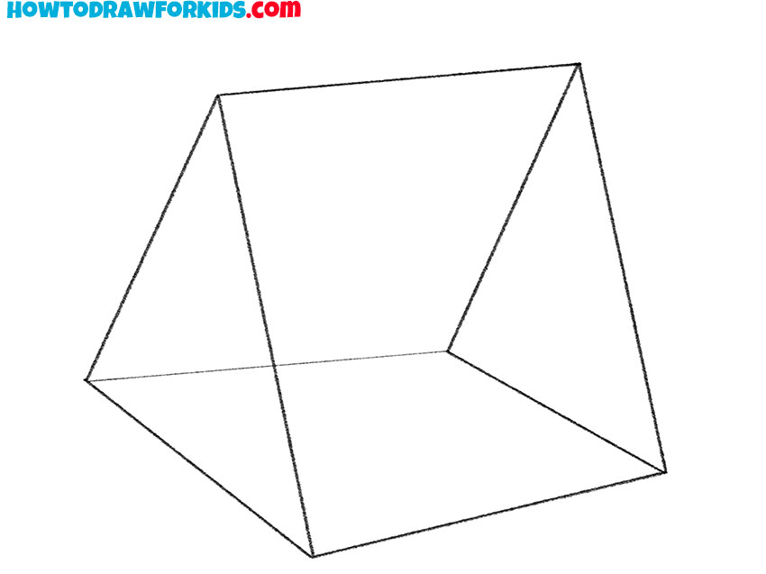 simple triangular prism drawing for kids