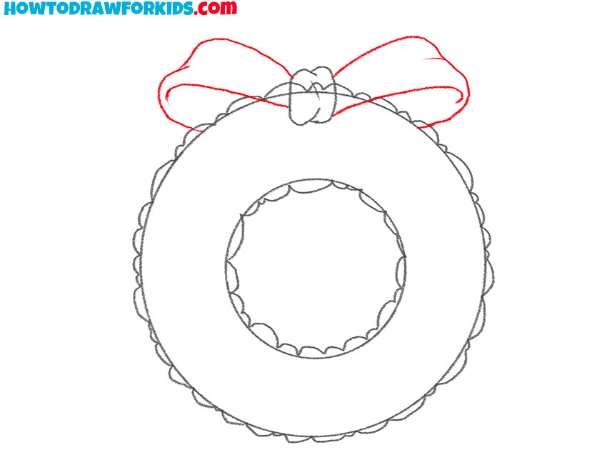 how to draw a cute christmas wreath