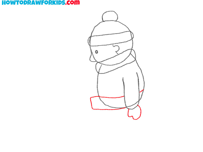 kid sledding drawing