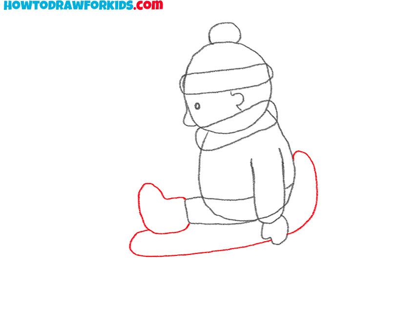 easy sledding drawing