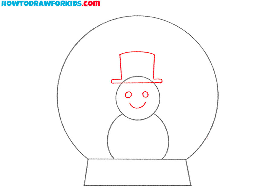 how to draw a christmas snow globe
