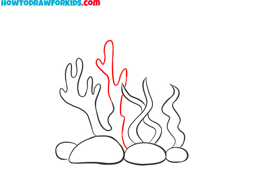 how to draw a coral reef easy