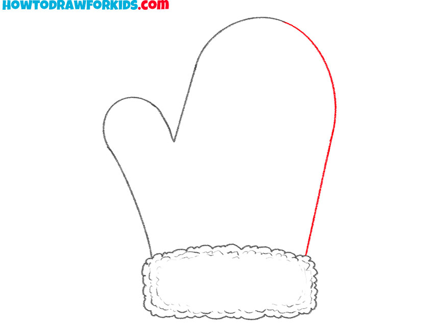 how to draw a cute mitten