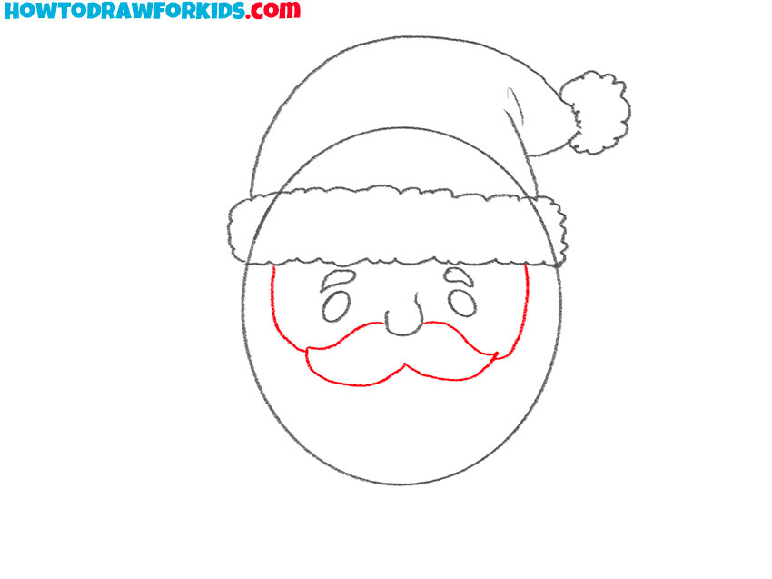 how to draw a santa face tutorial
