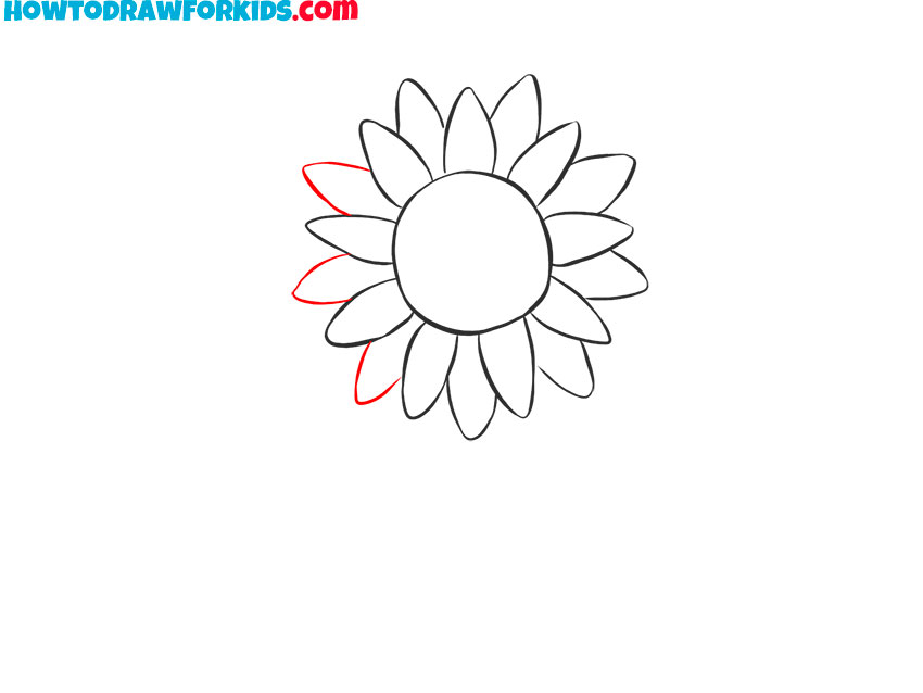 how to draw a sunflower simple