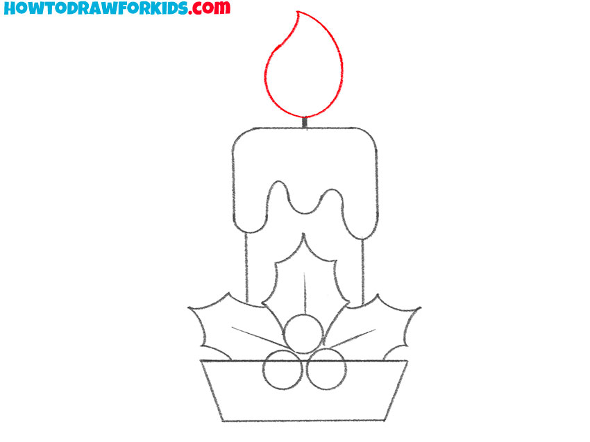 christmas candle drawing easy
