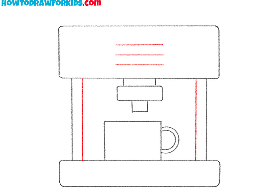 coffee machine drawing easy