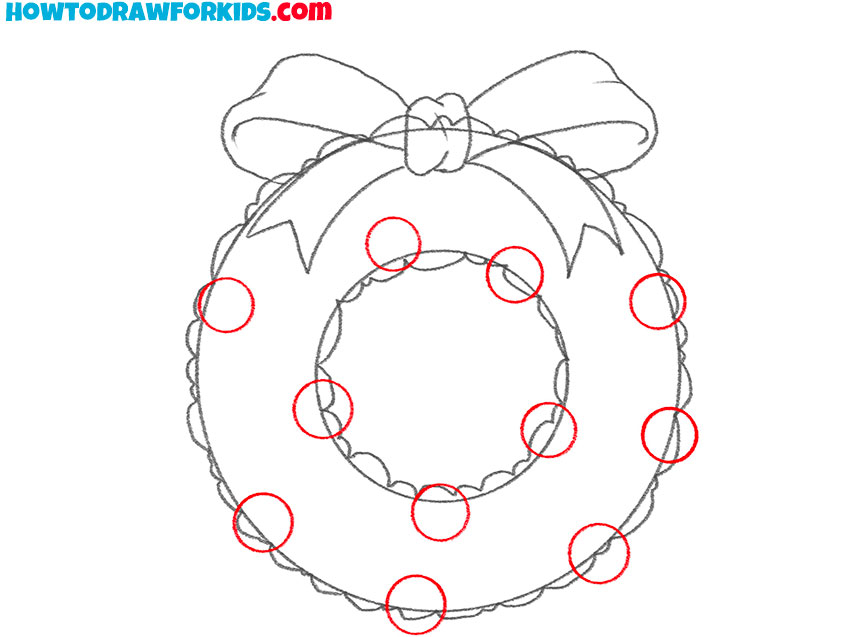 how to draw a christmas wreath art hub