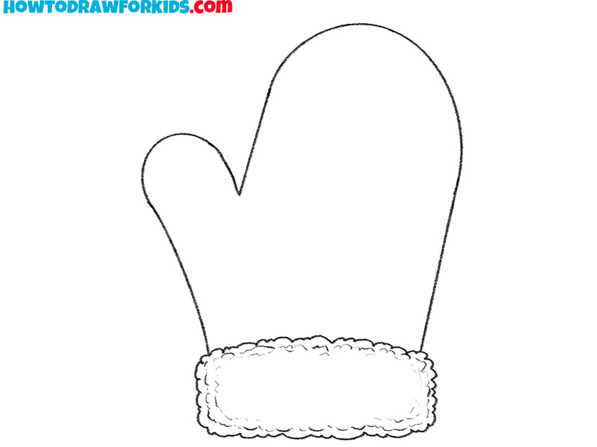 how to draw a mitten simple