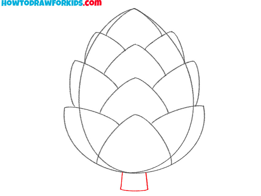 how to draw a pine cone for kindergarten