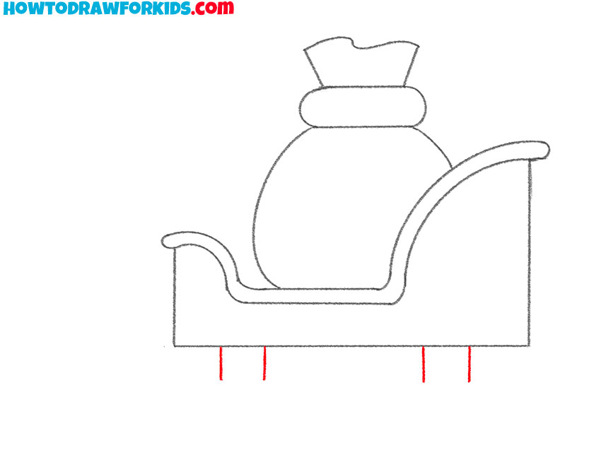 how to draw a simple santa sleigh