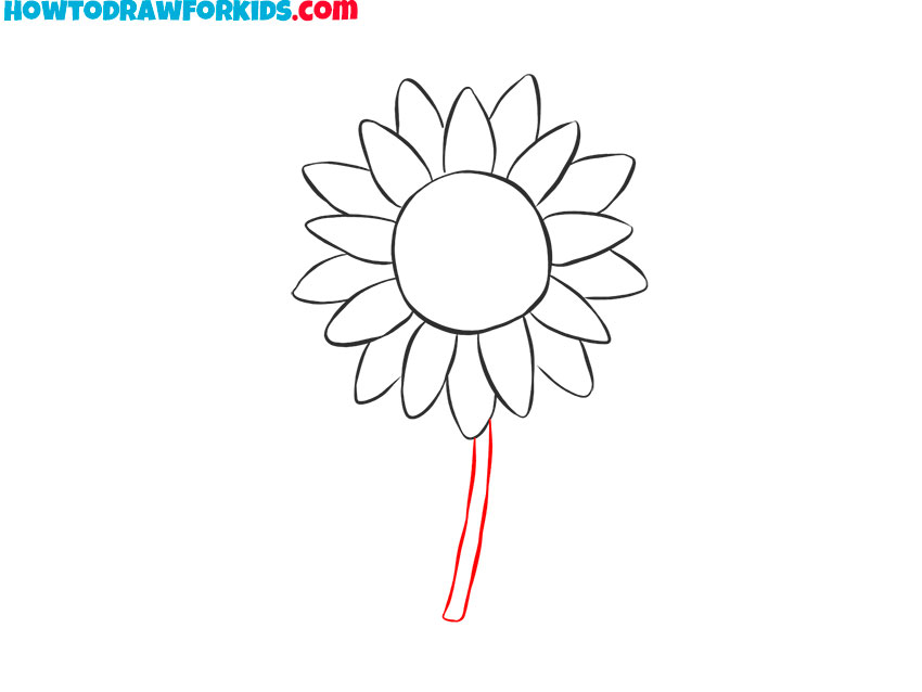 how to draw a sunflower for beginners