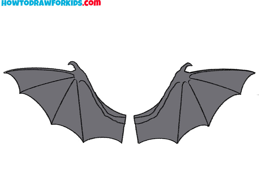 bat wings drawing easy