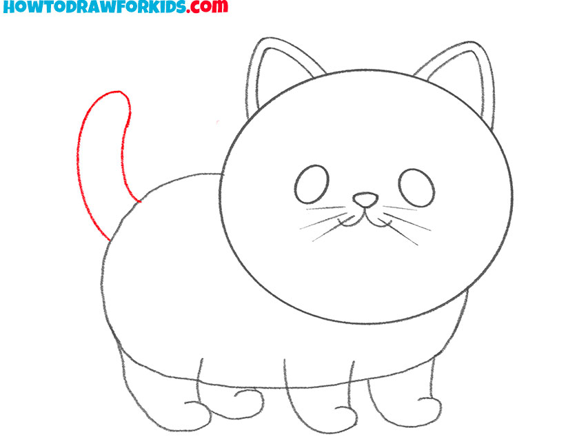 easy cat drawing for kindergarten