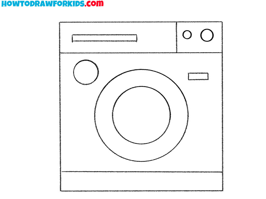 how to draw a washing machine for kindergarten