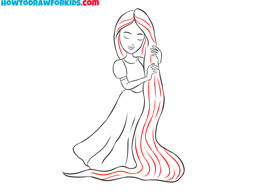 how to draw rapunzel simple