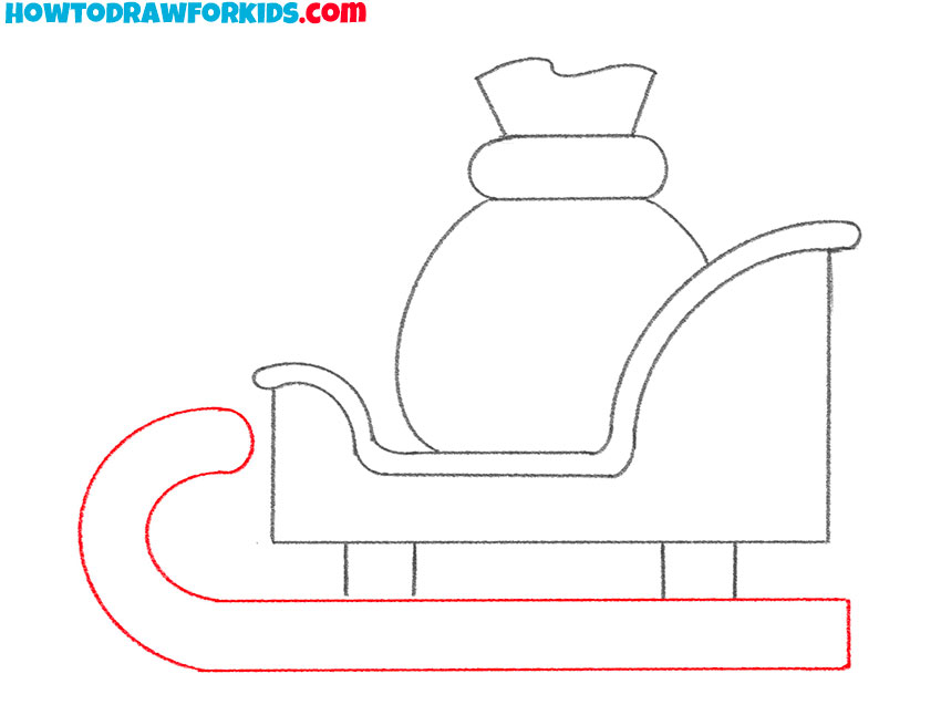 how to draw a simple santa sleigh
