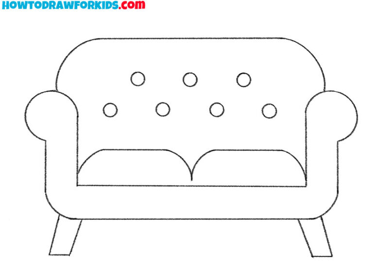 How to Draw a Sofa Easy Drawing Tutorial For Kids