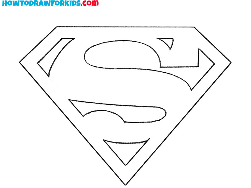 superman logo drawing for beginners