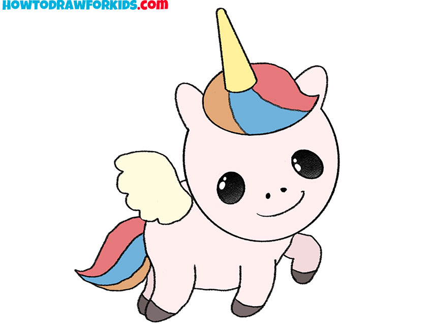 How to Draw an Easy Unicorn Head Tutorial Video, Coloring Page