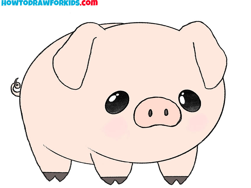 How to Draw a Cartoon Pig - Easy Drawing Tutorial For Kids