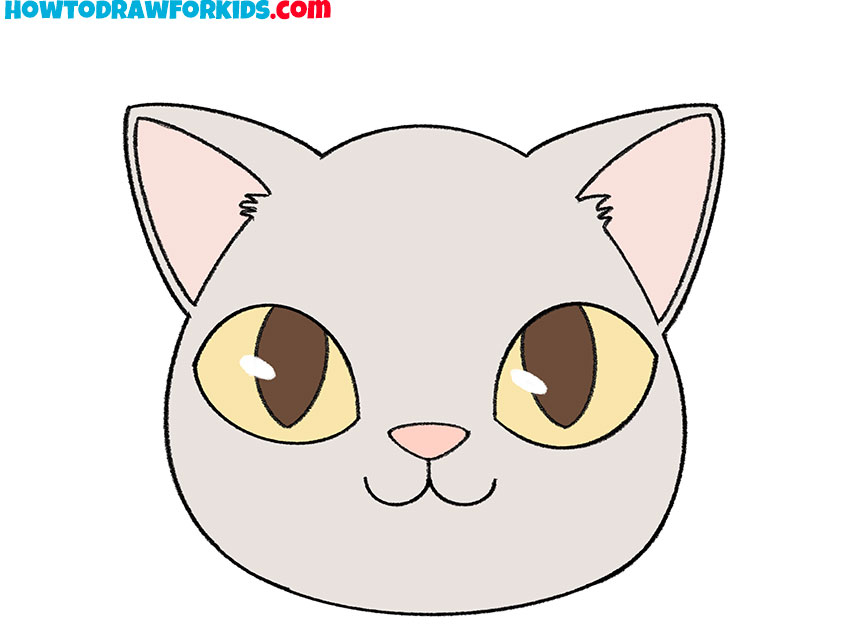 cat head drawing guide