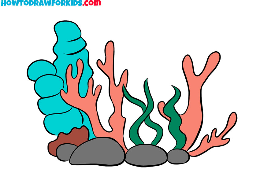 coral reef drawing realistic