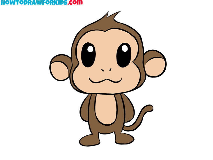 easy monkey drawing tutorial