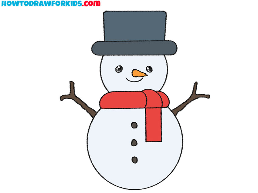 How to Draw a Snowman Easy Drawing Tutorial For Kids